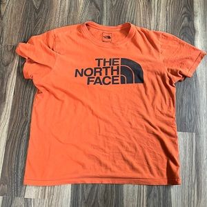 North Face Orange Graphic Tee Large